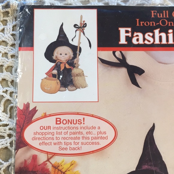 Cute Witch Halloween Trick Or Treat Iron On Vintage Appliqué - Picture 10 of 13